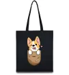 Еко-сумка Коргі у кишені Чорний Еко-сумка Коргі у кишені Чорний фото