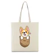 Еко-сумка Коргі у кишені Бежевий Еко-сумка Коргі у кишені Бежевий фото