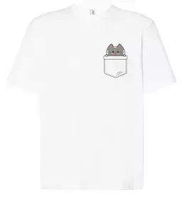 Футболка Оверсайз Коргі у кишені Белый фото