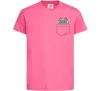 Детская футболка Котик в кишені Ярко-розовый фото