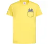 Детская футболка Котик в кишені Лимонный фото