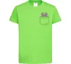 Детская футболка Котик в кишені Лаймовый фото
