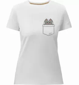 Женская премиум футболка Єнотик в кишені Черный фото