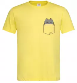 Мужская футболка Кіт-мем у кишені Зеленый фото