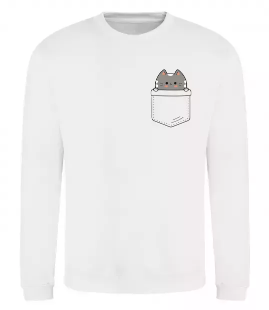 Свитшот Котик в кишені Белый фото