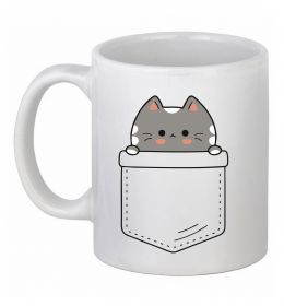 Чашка керамічна Котик в кишені