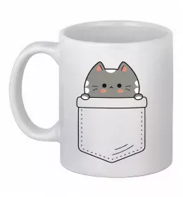 Чашка керамическая Коргі у кишені Белый фото