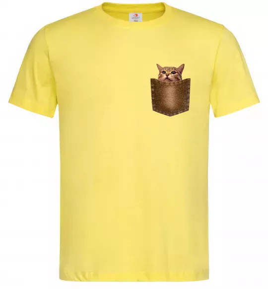 Мужская футболка Кошеня в кишені Лимонный фото