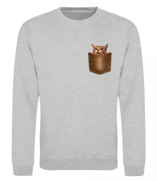 Свитшот Кошеня в кишені Серый меланж фото