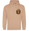 Мужская толстовка (худи) Кошеня в кишені Песочный фото