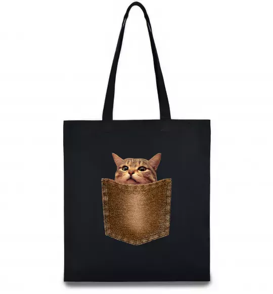 Эко-сумка Кошеня в кишені Черный фото