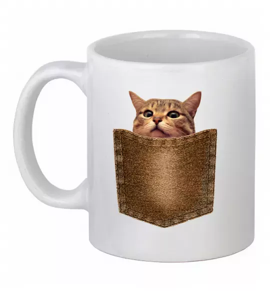 Чашка керамическая Кошеня в кишені Белый фото