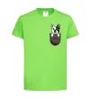 Детская футболка Мопс в кишені Лаймовый фото