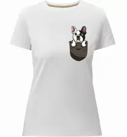 Женская премиум футболка Єнотик в кишені Черный фото