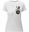 Жіноча преміум футболка Мопс в кишені Білий фото
