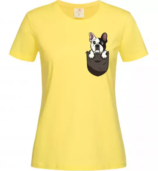 Жіноча футболка Мопс в кишені Лимонний фото