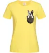 Жіноча футболка Мопс в кишені Лимонний фото