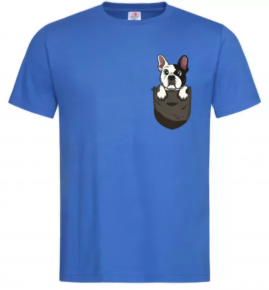 Мужская футболка Мопс в кишені Ярко-синий фото