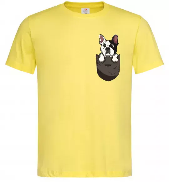Мужская футболка Мопс в кишені Лимонный фото