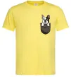 Мужская футболка Мопс в кишені Лимонный фото