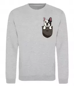 Свитшот Мопс в кишені Серый меланж фото