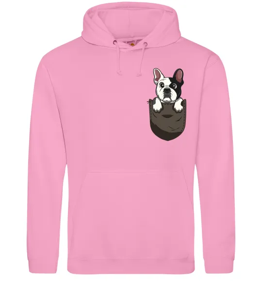 Жіноча толстовка (худі) Мопс в кишені Рожевий фото