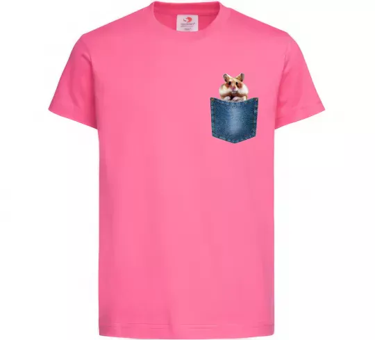 Детская футболка Хом'як в кишені Ярко-розовый фото