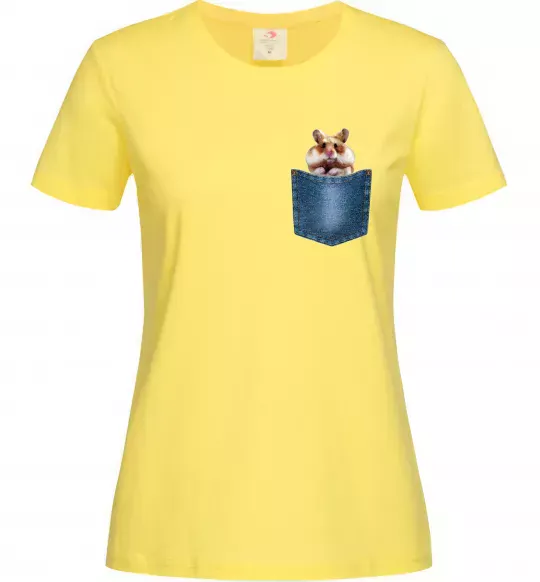 Жіноча футболка Хом'як в кишені Лимонний фото