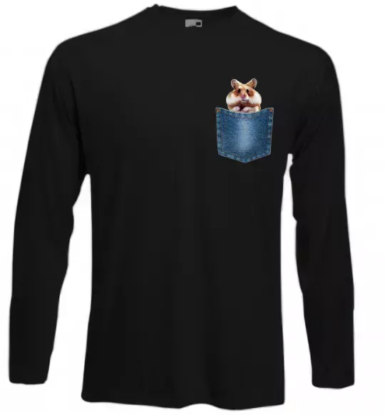 Лонгслив Хом'як в кишені Черный фото