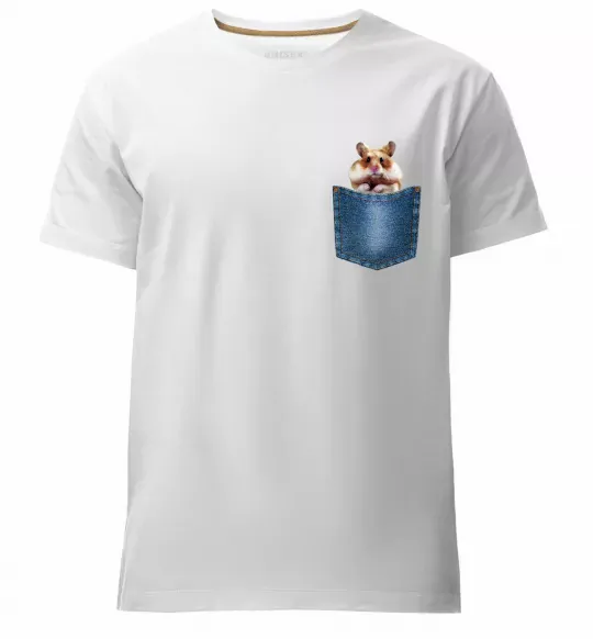 Мужская премиум футболка Хом'як в кишені Белый фото