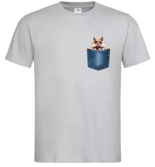 Чоловіча футболка Хом'як в кишені Сірий фото