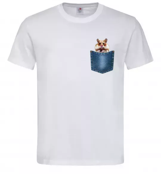 Чоловіча футболка Хом'як в кишені Білий фото