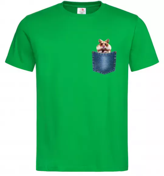 Чоловіча футболка Хом'як в кишені Зелений фото