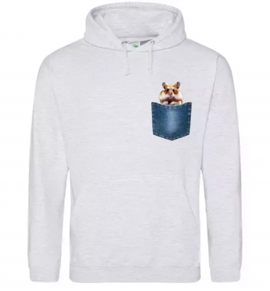 Чоловіча толстовка (худі) Хом'як в кишені Сірий меланж фото