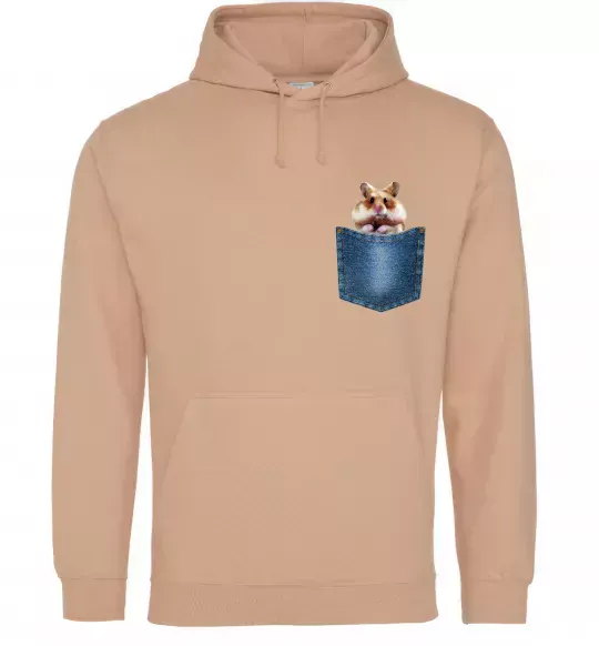 Чоловіча толстовка (худі) Хом'як в кишені Пісочний фото