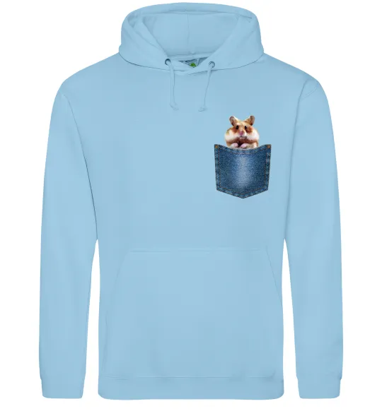 Чоловіча толстовка (худі) Хом'як в кишені Блакитний фото