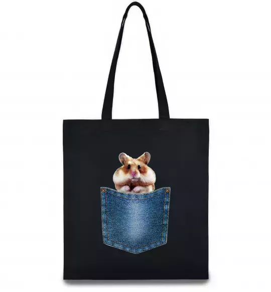 Еко-сумка Хом'як в кишені Чорний фото