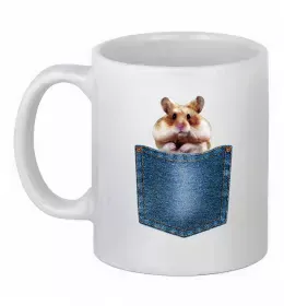 Чашка керамическая Коргі у кишені Белый фото