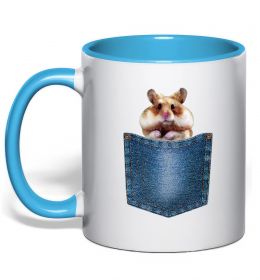 Чашка с цветной ручкой Хом'як в кишені