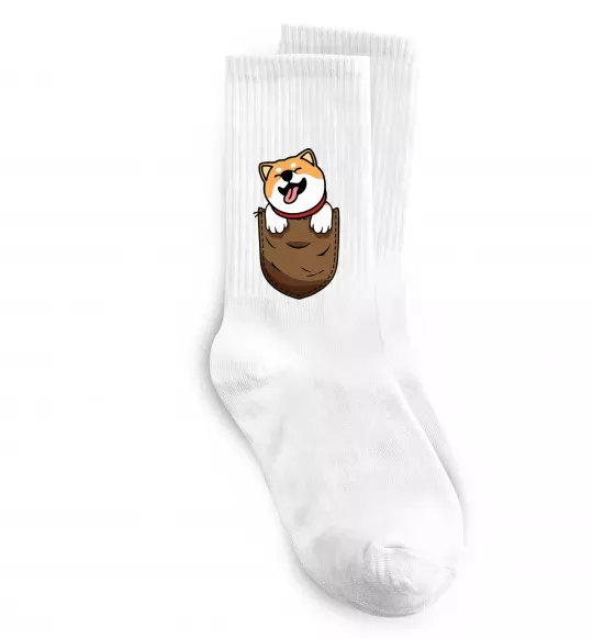 Носки Шиба-іну в кишені Белый фото