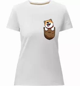 Женская премиум футболка Єнотик в кишені Черный фото