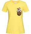 Женская футболка Шиба-іну в кишені Лимонный фото