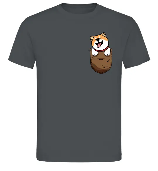 Чоловіча футболка Шиба-іну в кишені Графіт фото