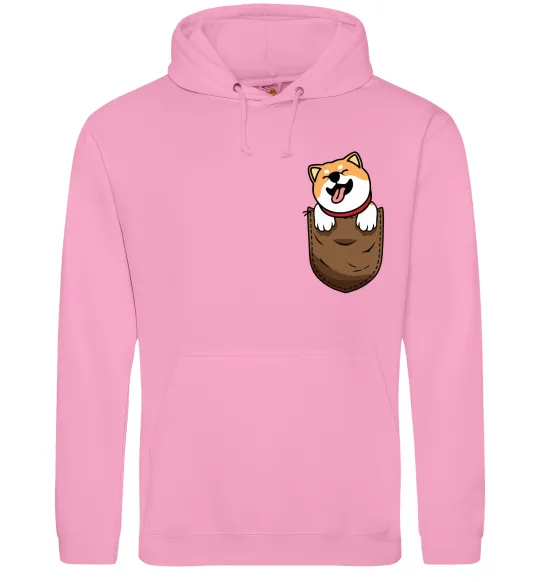 Мужская толстовка (худи) Шиба-іну в кишені Розовый фото