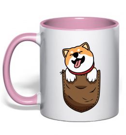 Чашка с цветной ручкой Шиба-іну в кишені