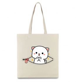 Эко-сумка Peach cat в кишені