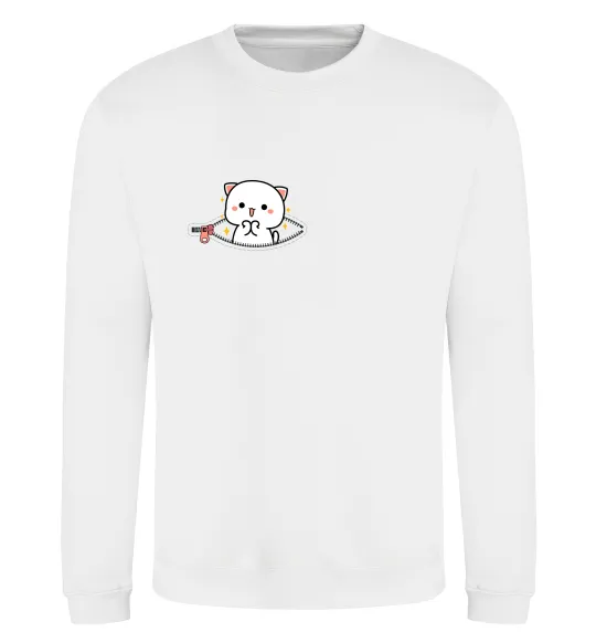 Свитшот Peach cat в кишені Белый фото