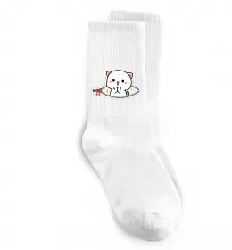 Носки Peach cat в кишені Белый фото