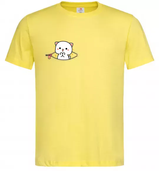 Чоловіча футболка Peach cat в кишені Лимонний фото