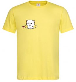 Мужская футболка Peach cat в кишені